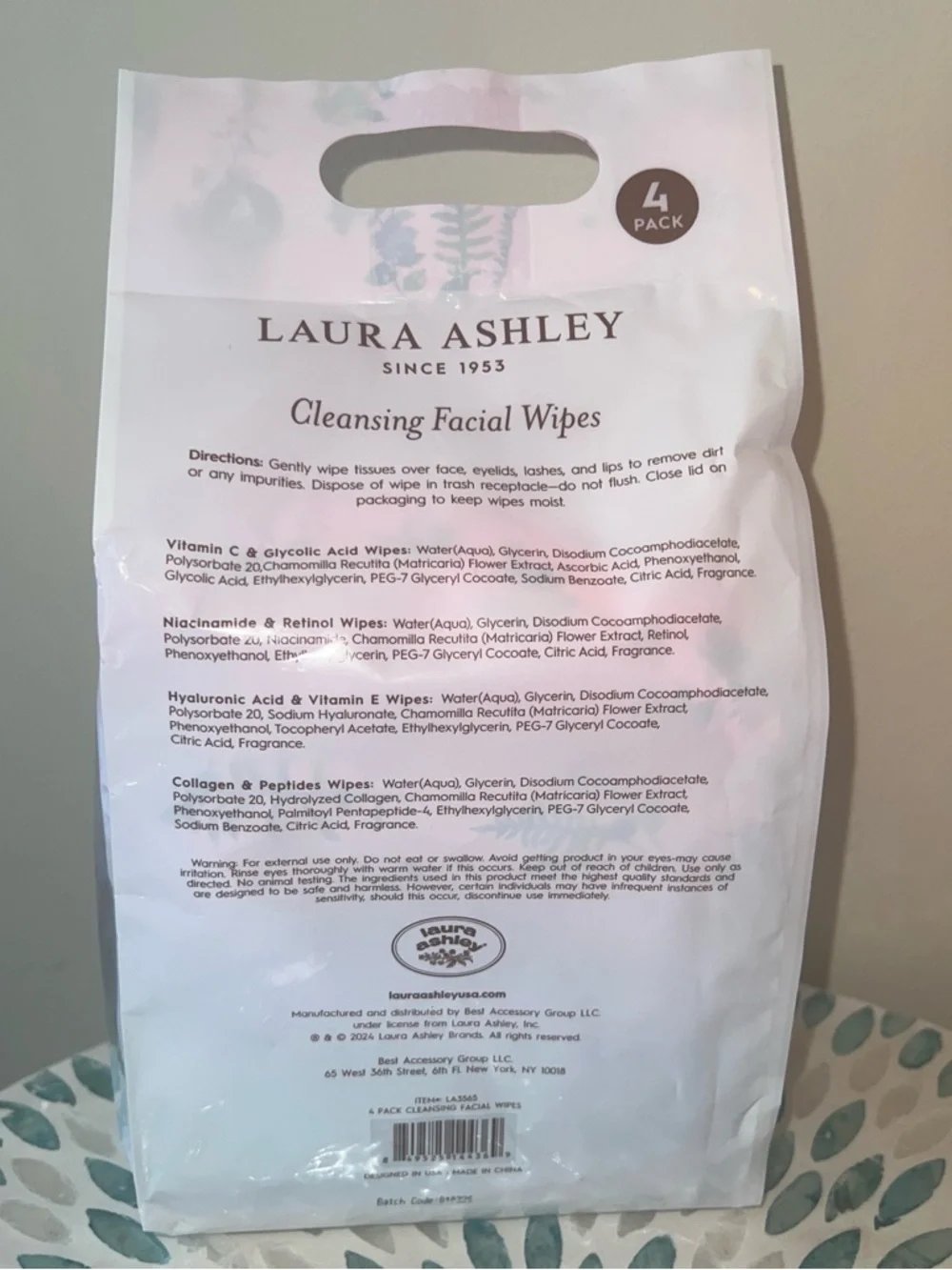 Laura Ashley Facial Cleansing Wipes 4 Pack Variety Set 120 Total New - Picture 3 of 3